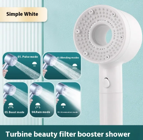 One-Click Water Stop Shower Head