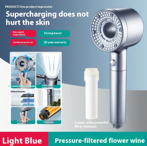One-Click Water Stop Shower Head