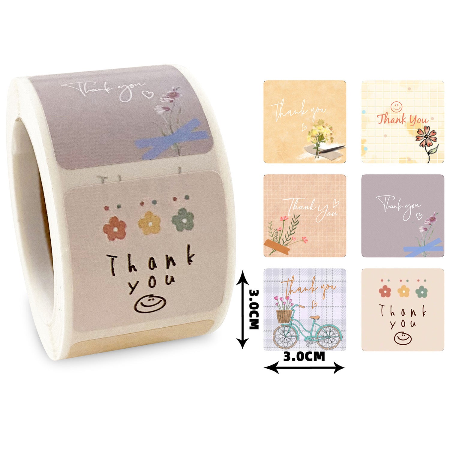 300 Sheets White Square Self-Adhesive Seal Stickers