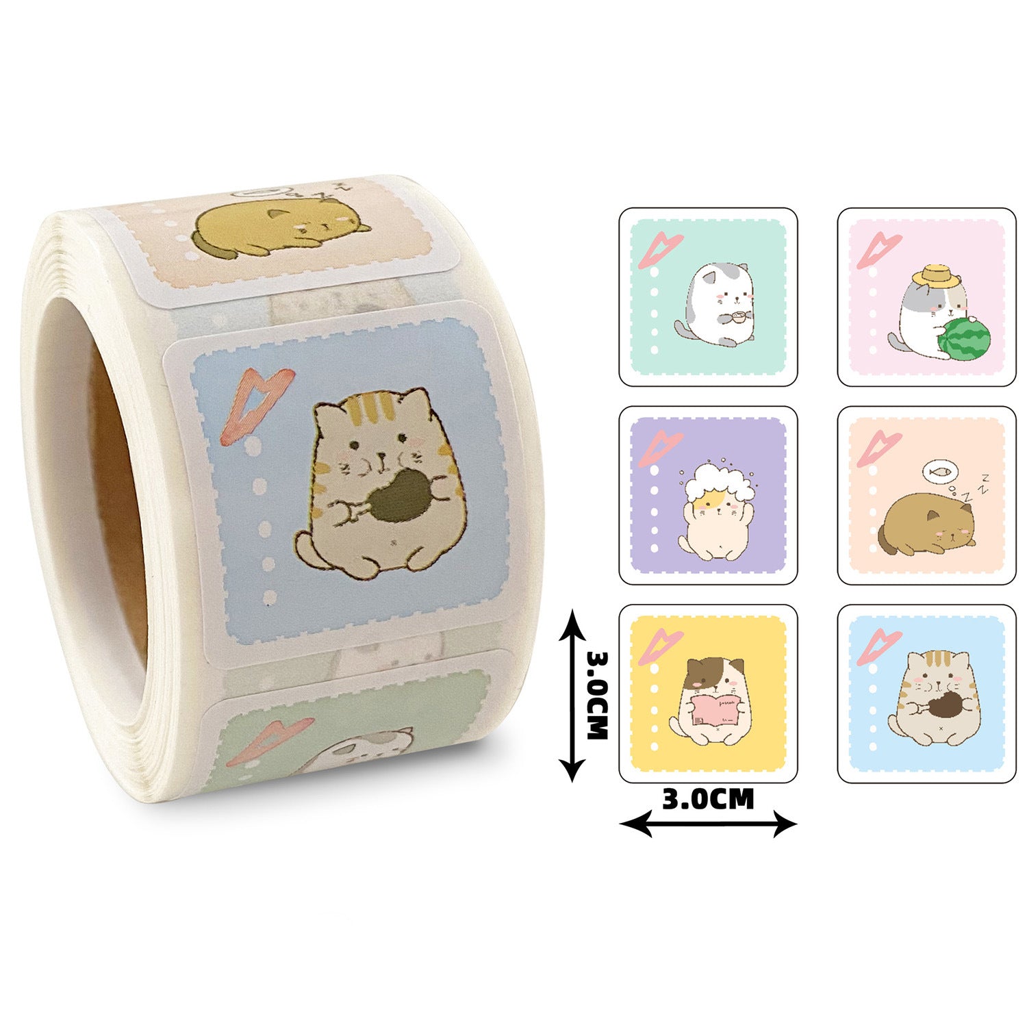 300 Sheets White Square Self-Adhesive Seal Stickers