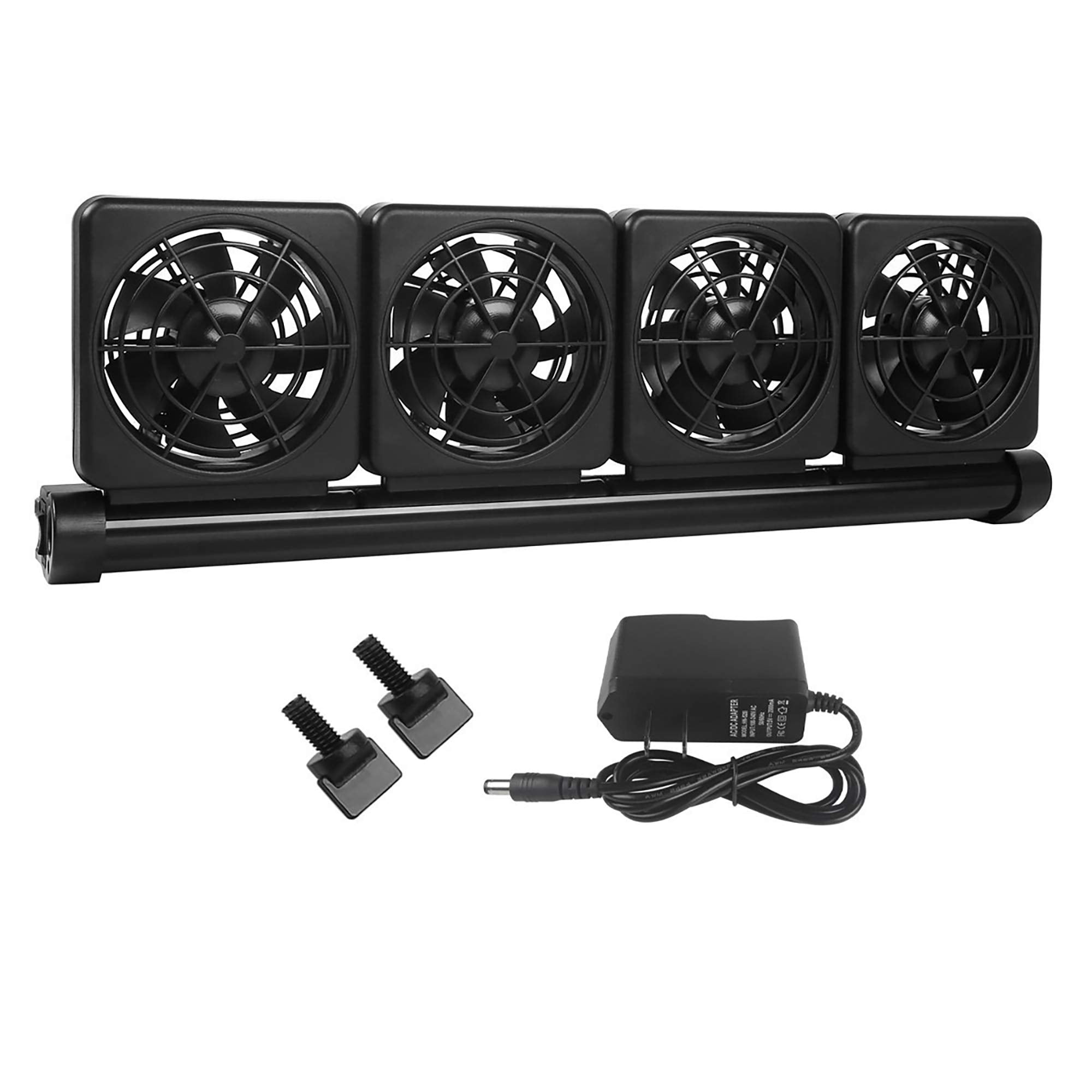 Aquarium Chiller Fish Tank Cooling Fan System for Salt Fresh Water 2 Variable Speed Wide Angle Adjustable (4-Fan)