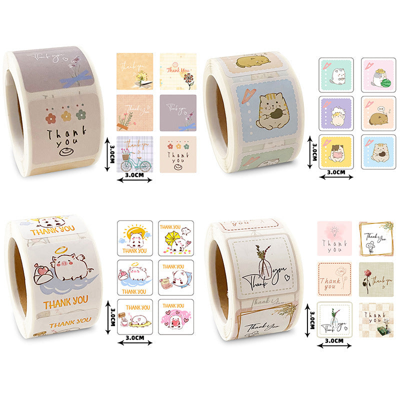 300 Sheets White Square Self-Adhesive Seal Stickers