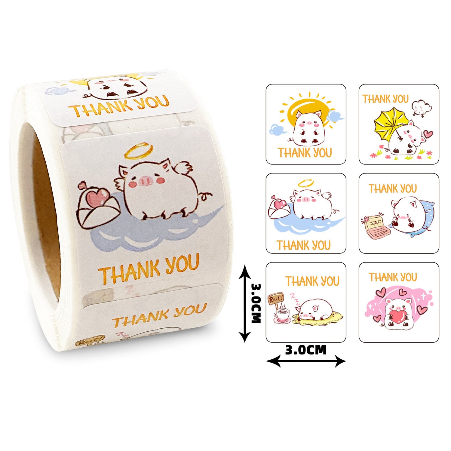 300 Sheets White Square Self-Adhesive Seal Stickers